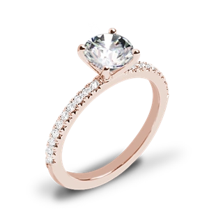 Valoria Petite Pave Diamond Engagement Ring