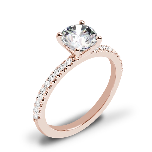 Valoria Petite Pave Diamond Engagement Ring