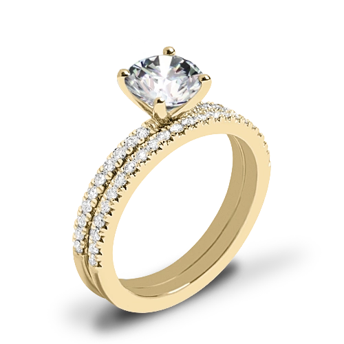 Valoria Petite Pave Diamond Wedding Set