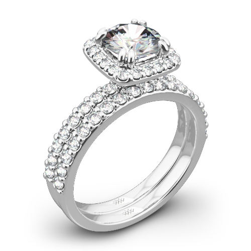 Guinevere Pave Diamond Wedding Set