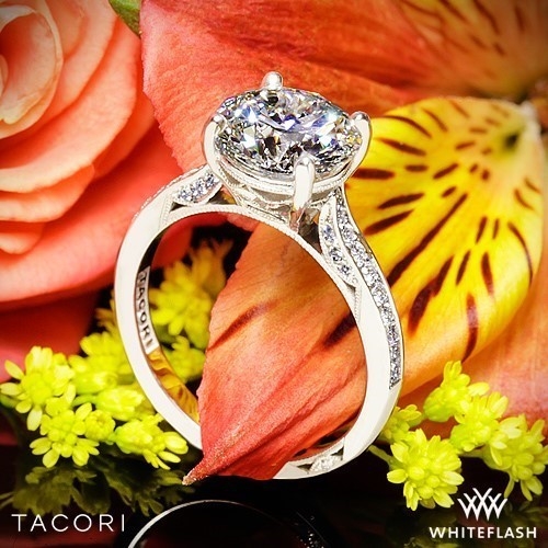 Tacori 2638RDP Dantela Crescent Motif Pave Diamond Engagement Ring