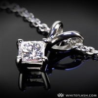 4-Prong Princess Cut Diamond Solitaire Pendant