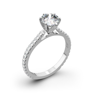 Valoria Cathedral French-Set Diamond Engagement Ring