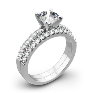 Valoria Petite Shared Prong Diamond Wedding Set