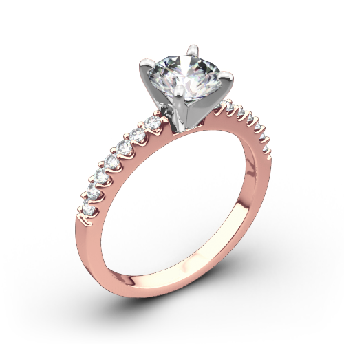 Valoria Petite Shared Prong Diamond Engagement Ring