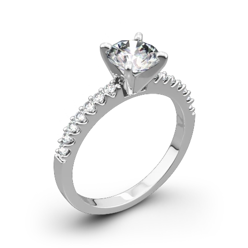 Valoria Petite Shared Prong Diamond Engagement Ring