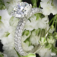 Rounded Pave Diamond Engagement Ring