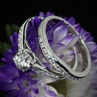 "X-Prong Channel Set" Diamond Wedding Set