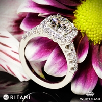 Ritani 1RZ2817 Masterwork Cushion Halo Diamond Engagement Ring