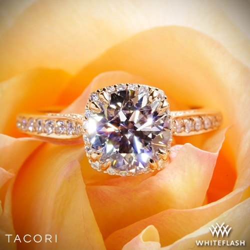 18k Rose Gold Tacori 2620RDP Dantela Crown Diamond Engagement Ring