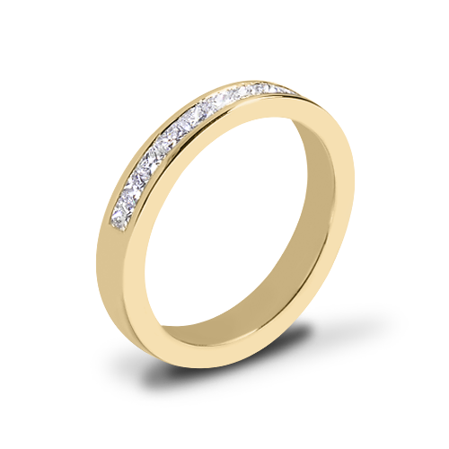 14K Yellow Gold Valoria Princess Channel-Set Diamond Wedding Ring