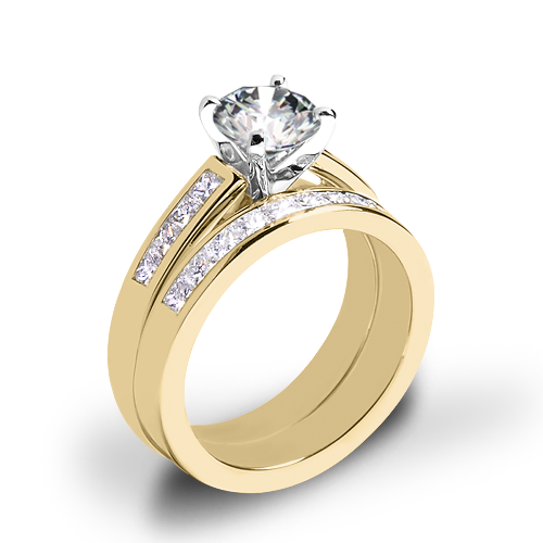 Valoria Princess Channel-Set Diamond Wedding Set