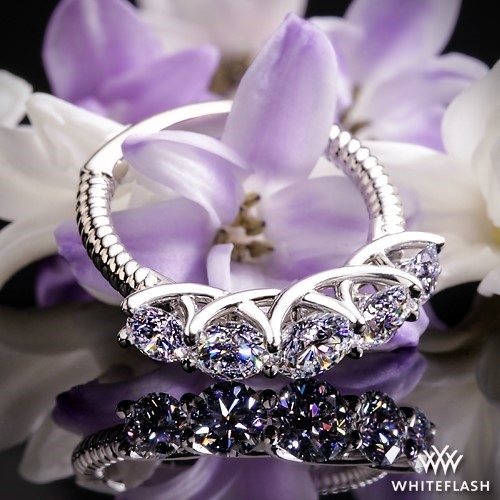 Platinum 5-Stone Trellis with Rope band and Euro Shank