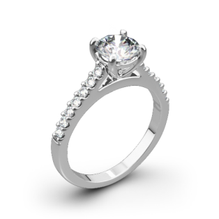 Valoria Petite Open Cathedral Diamond Engagement Ring