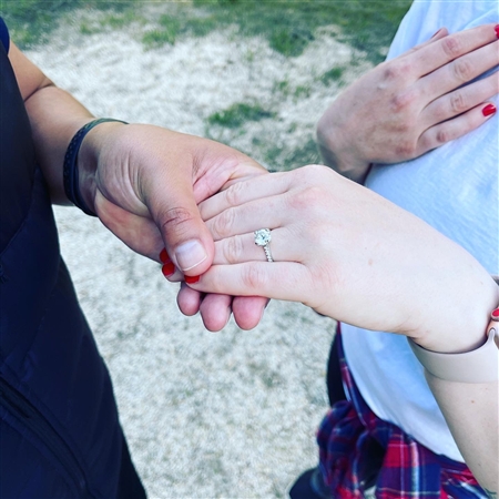 She was definitely surprised and is very happy with the diamond and ring!! 