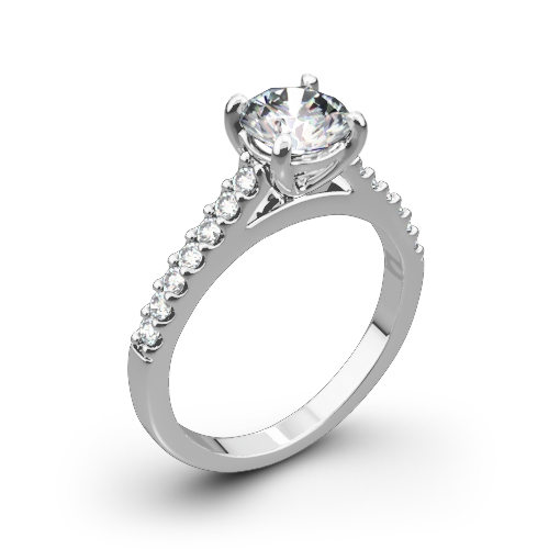 Valoria Petite Open Cathedral Diamond Engagement Ring