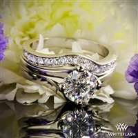 Carina Solitaire Engagement Ring with Contoured Classic Diamond Wedding band