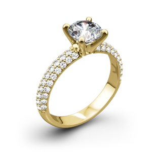 Valoria Rounded Pave Diamond Engagement Ring