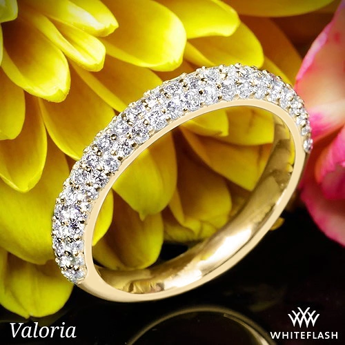 Valoria Rounded Pave Diamond Wedding Ring