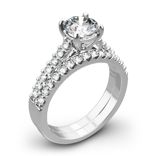 Valoria Petite Open Cathedral Diamond Wedding Set