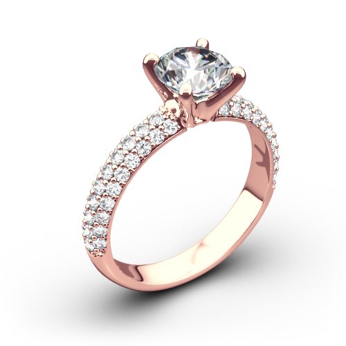 Valoria Rounded Pave Diamond Engagement Ring
