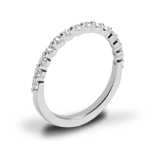 Valoria Single Shared Prong Half-Eternity Diamond Band