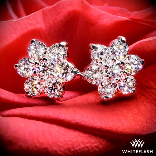 Flower Cluster Diamond Earrings