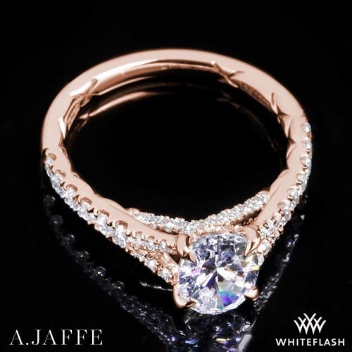 18k Rose Gold A. Jaffe MECOV2776Q Pave Diamond Engagement Ring