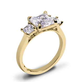 A. Jaffe MECPC2745/265 Princess Three-Stone Diamond Engagement Ring