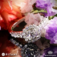Ritani 1RZ2817 Masterwork Cushion Halo Diamond Engagement Ring