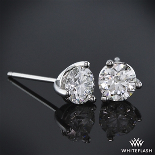 3 Prong Diamond Earrings