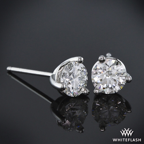 Martini Diamond Earring Settings In Classic Gold 3 Prong