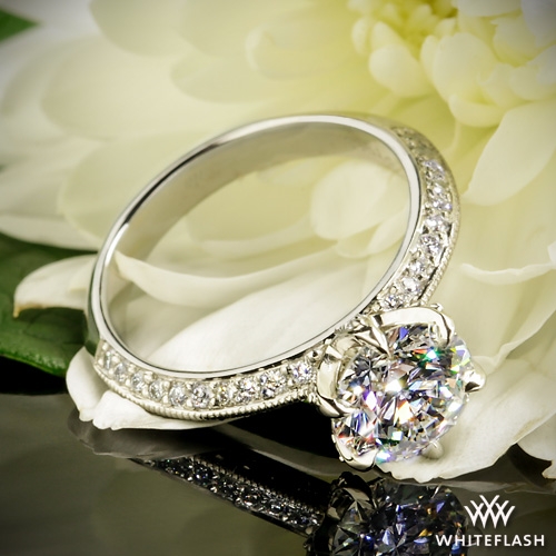 Knife Edge Pave Diamond Engagement Ring 712