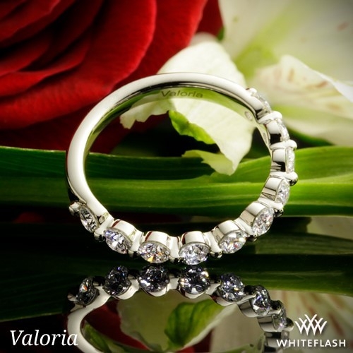 Valoria Single Shared Prong Half-Eternity Diamond Band