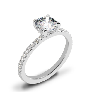 Valoria Petite Pave Basket Diamond Engagement Ring