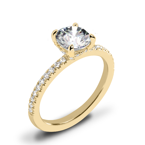 Valoria Petite Pave Basket Diamond Engagement Ring