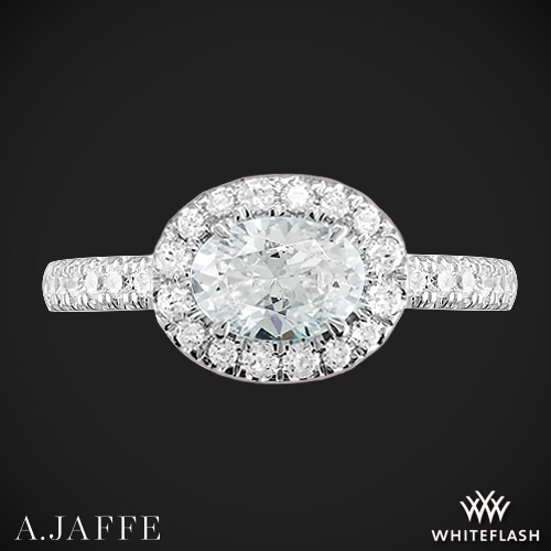 14k White Gold A. Jaffe ME2264Q Pirouette Halo Diamond Engagement Ring