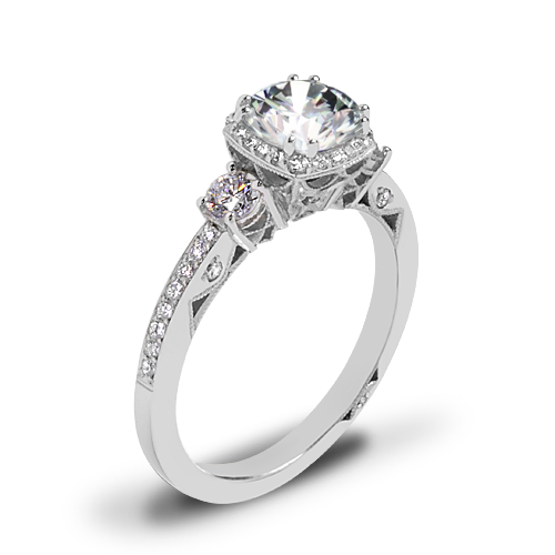 Tacori 2623RD Dantela Three Stone Engagement Ring