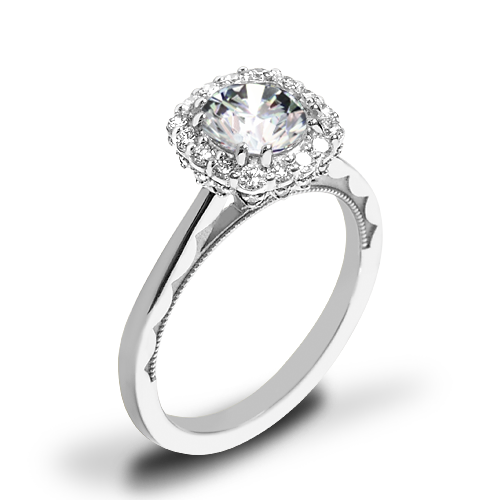 Tacori 55-2CU Full Bloom Cushion Halo Solitaire Engagement Ring