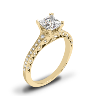 Tacori 2616PR Classic Crescent Pave Diamond Engagement Ring for Princess