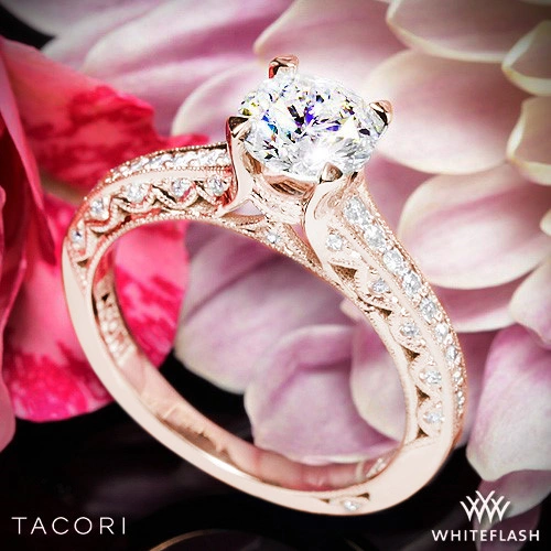 Tacori 2616RD Classic Crescent Pave Half Eternity Diamond Engagement Ring
