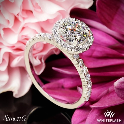 Simon G. MR1811 Passion Halo Diamond Engagement Ring