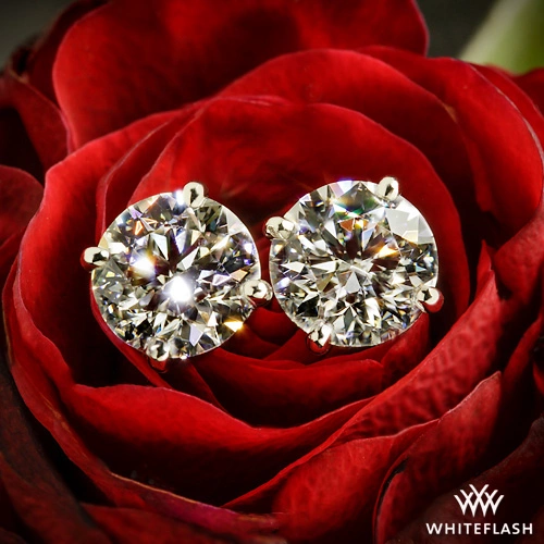 4 prong Martini Diamond Earrings