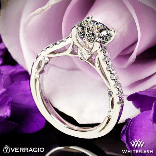 Verragio PAR-3074 Bead-Set Cathedral Diamond Engagement Ring