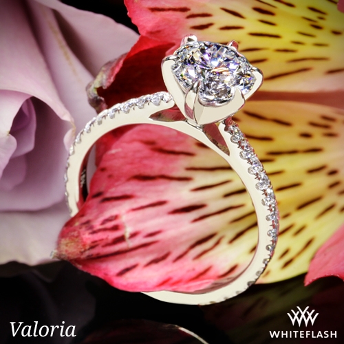 Valoria Cathedral French-Set Diamond Engagement Ring