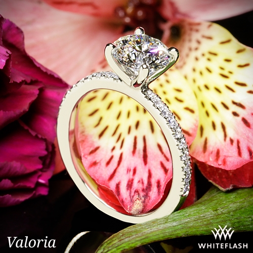 Valoria Petite Pave Diamond Engagement Ring