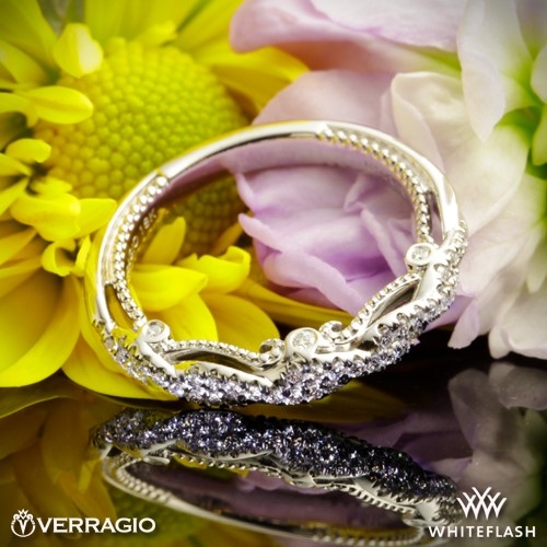 Verragio INS-7074W Beaded Twist Diamond Wedding Ring