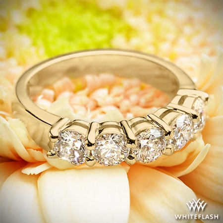 Five Stone Open Basket Diamond Wedding Ring