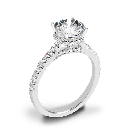 Simon G. LR2350 Underhalo Diamond Engagement Ring