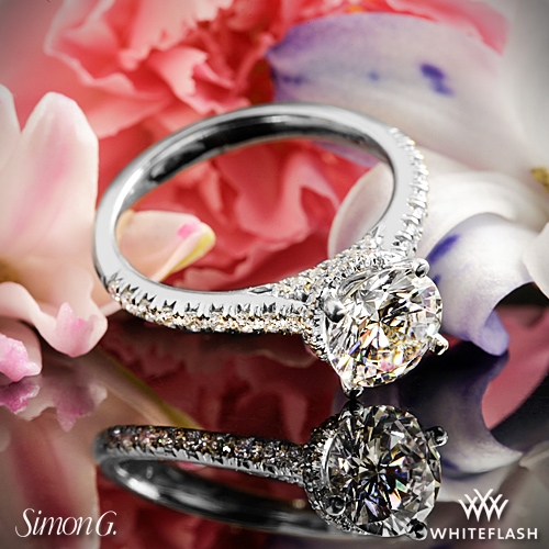 Simon G. LR2350 Underhalo Diamond Engagement Ring